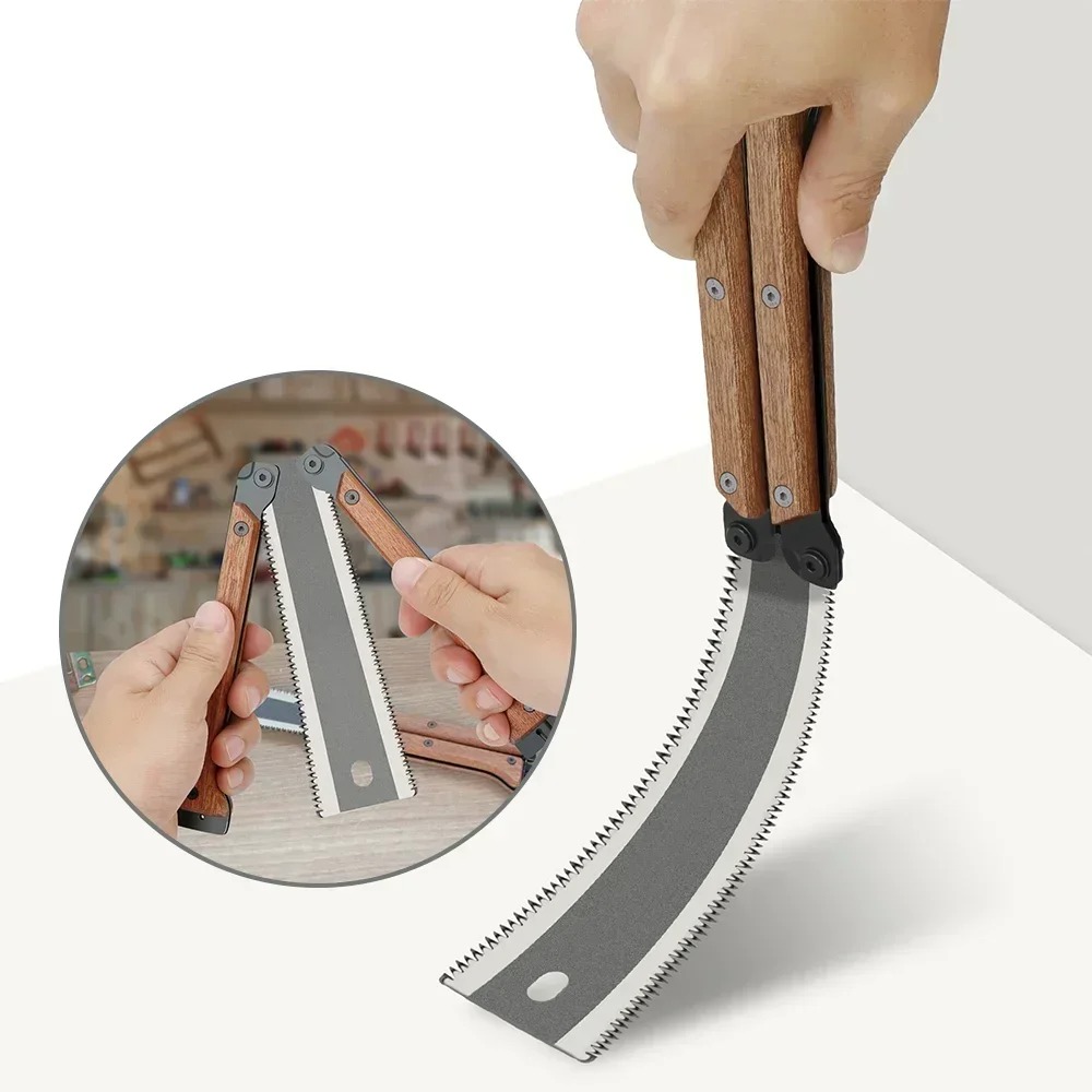 Gardening Hand Tools Japanese - Japońska piła składana dwustronna z drewnianą
